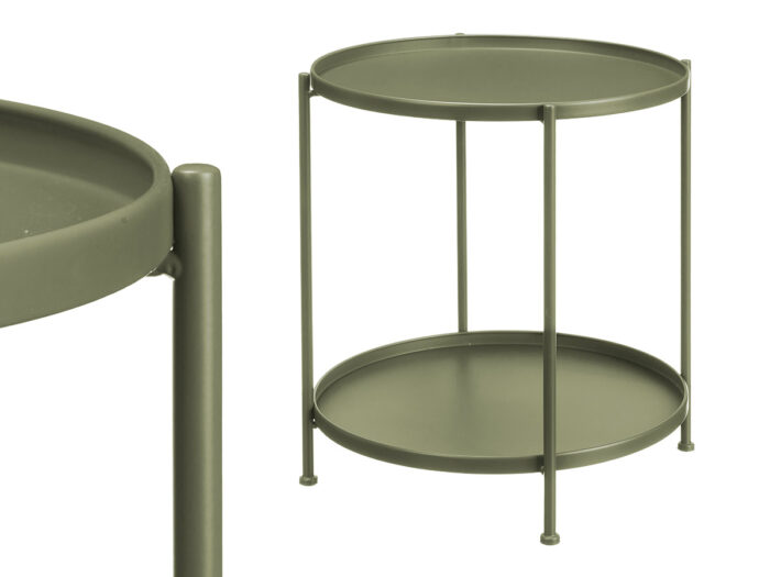 Mesa auxiliar redonda doble verde