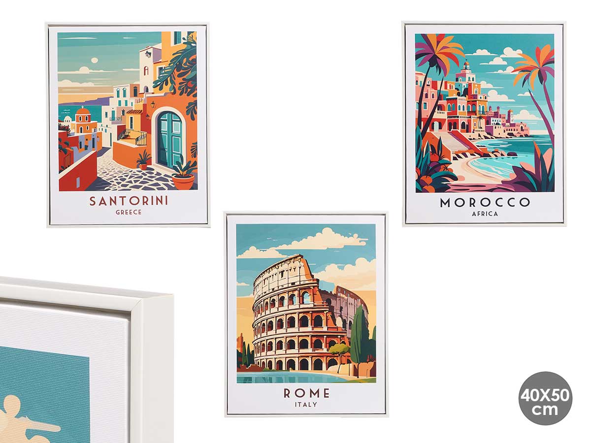Cuadro ciudades surt 3 40x50cm