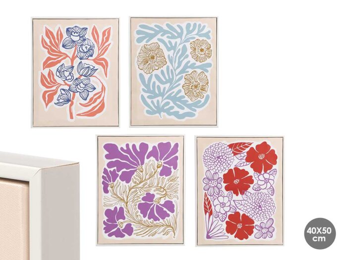Cuadros flores surt 4 40x50cm