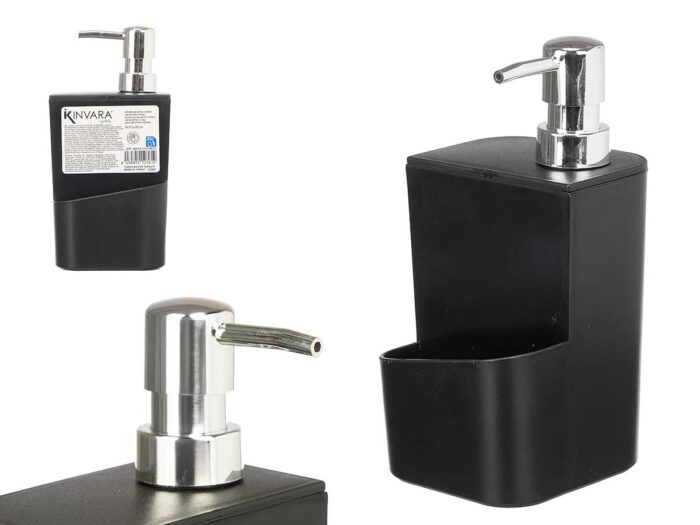 Dispensador soporte esponja negro 650ml