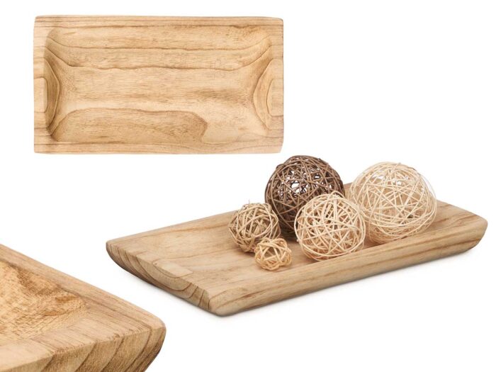 Centro decor madera quemada rectangular