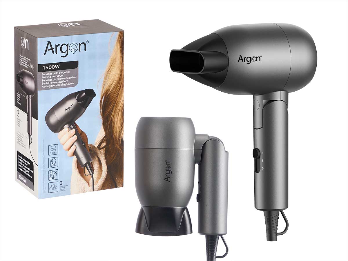 Secador pelo antracita negro mate plegable 1500w