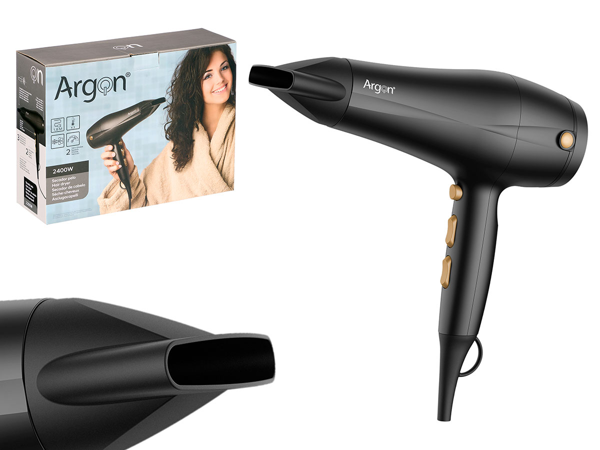 Secador pelo negro dorado mate 2400w