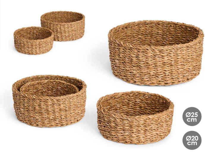 Set 2 cestos redondos 25cm diam