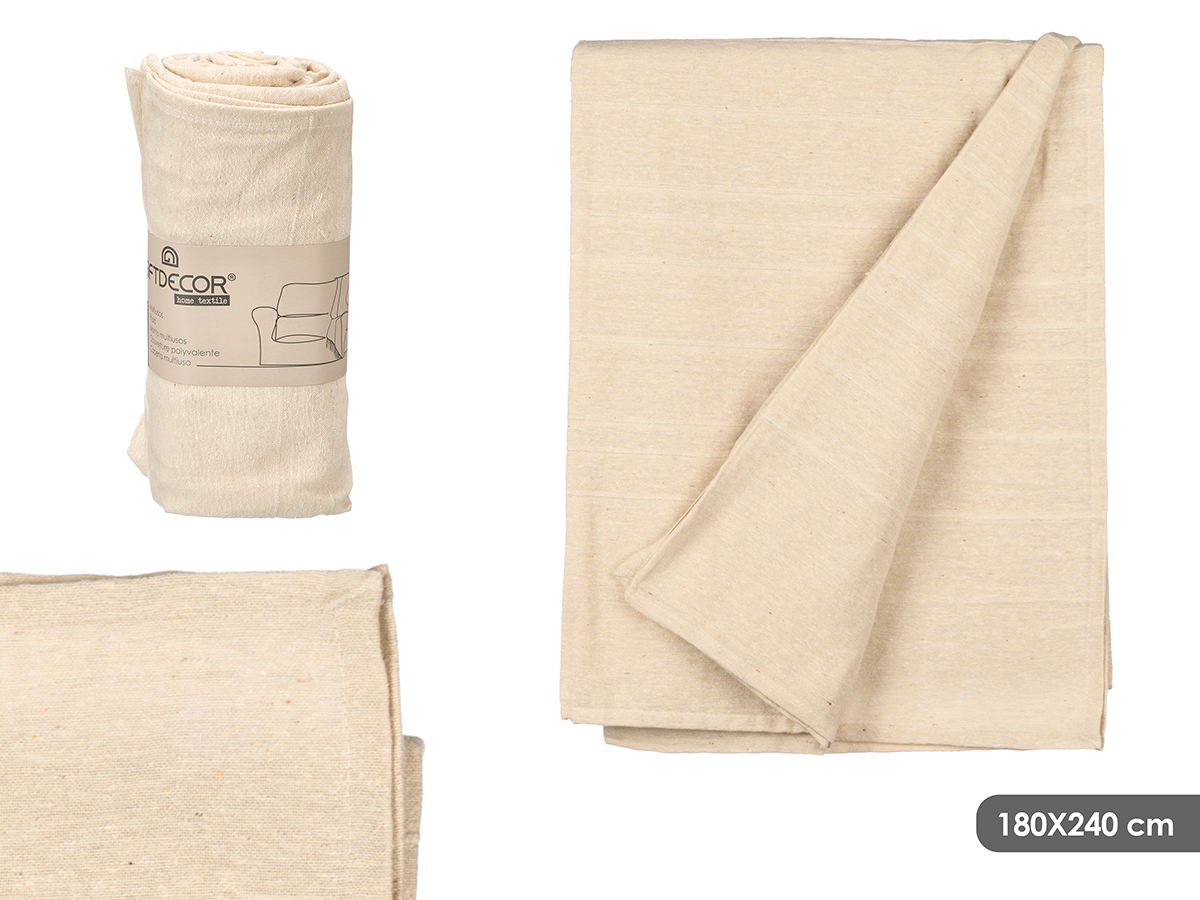 Multiusos rayas relieve beige 180x240cm