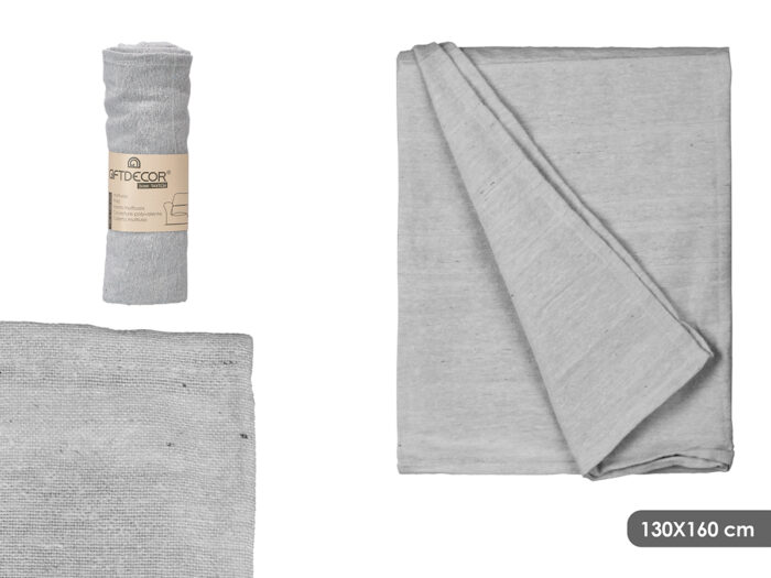 Multiusos rayas relieve gris 130x160cm