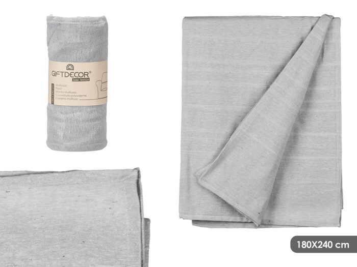 Multiusos rayas relieve gris 180x240cm