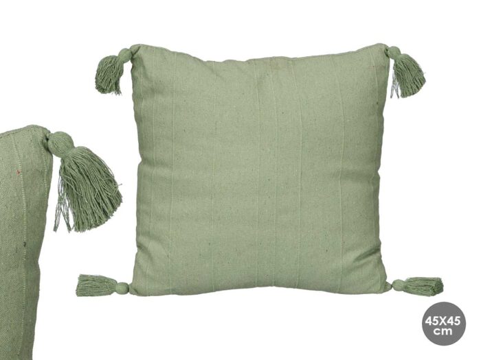 Cojin rayas relieve menta 45x45cm