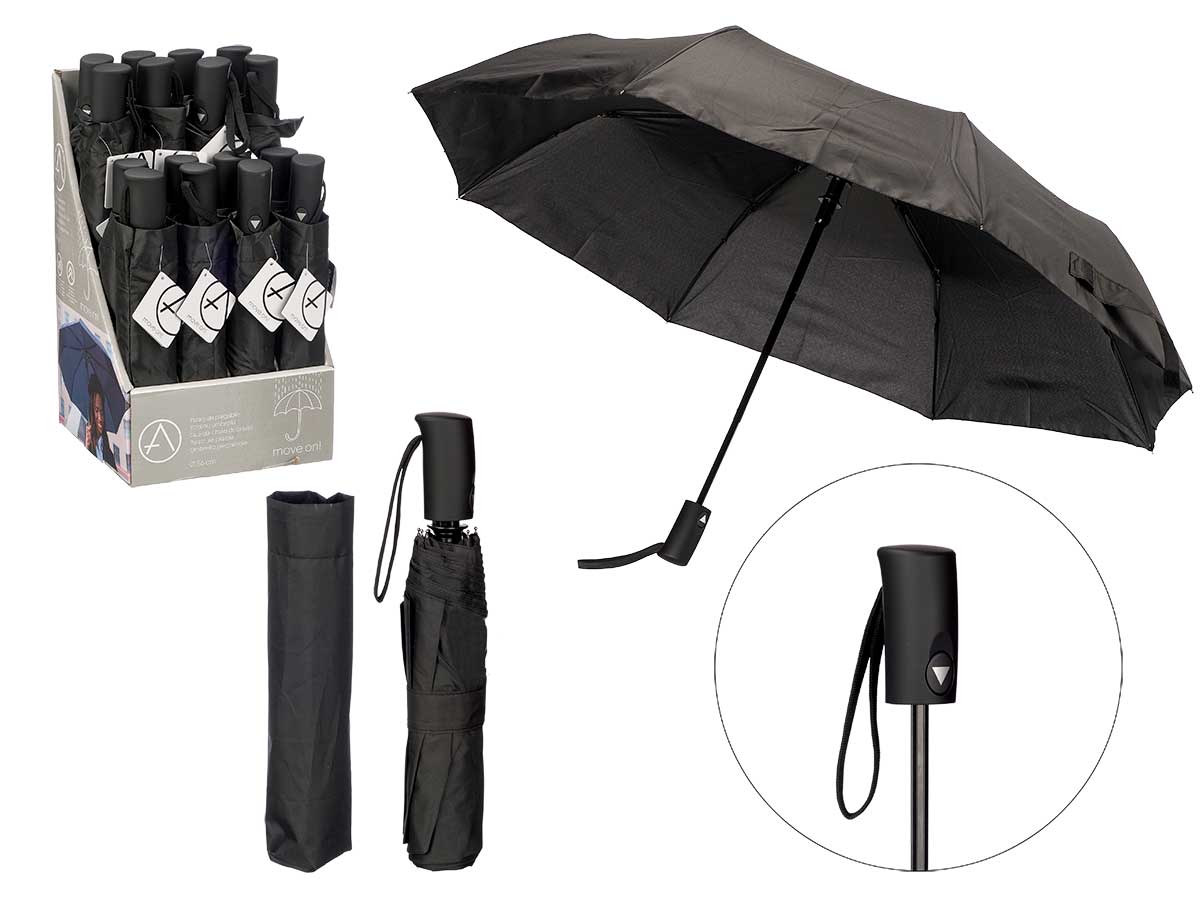 Paraguas plegable recto automatico negro
