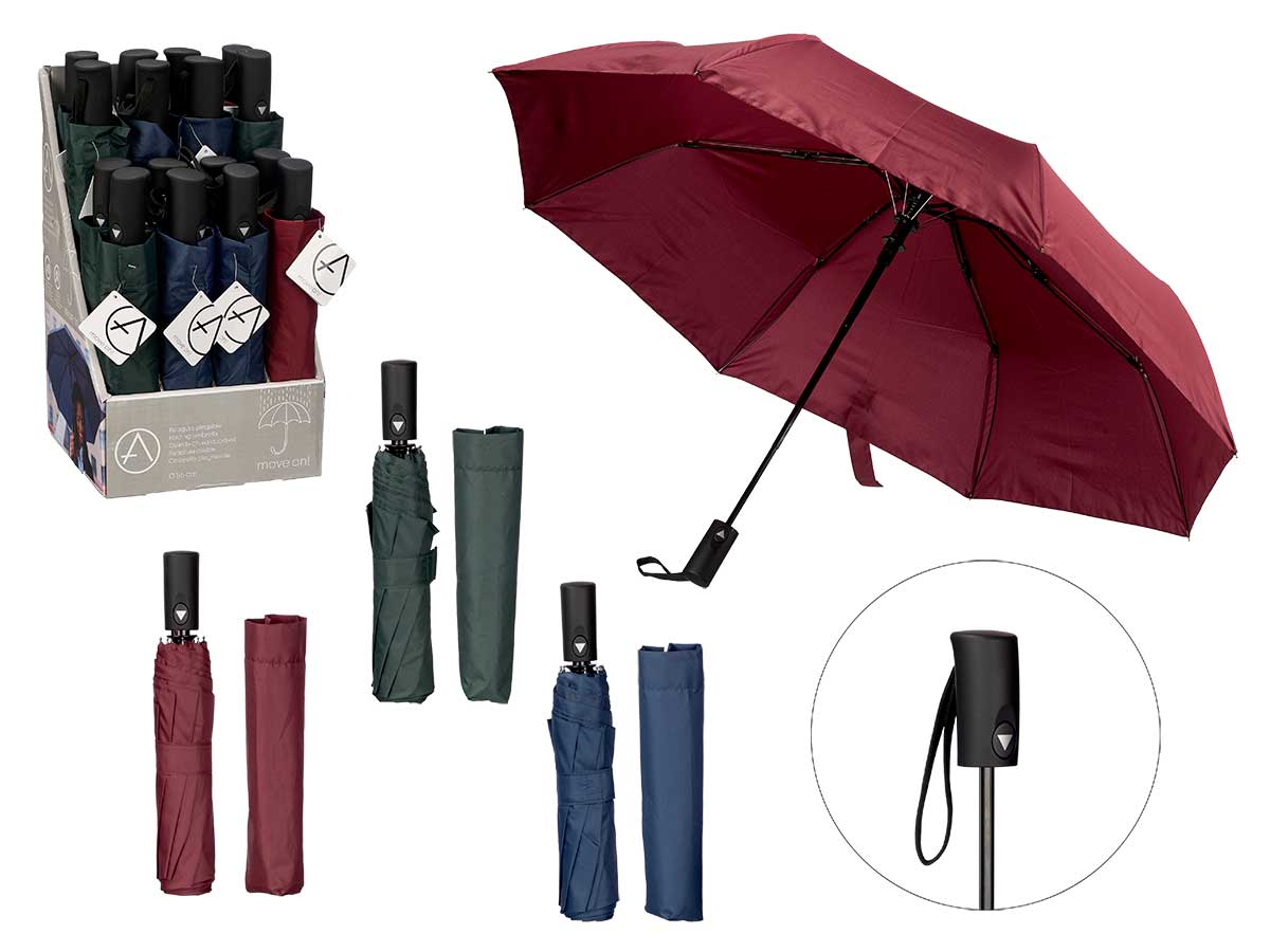 Paraguas plegable recto automatico surtido neutros