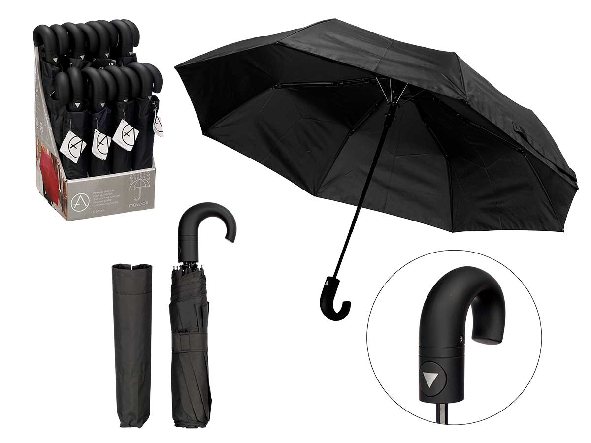 Paraguas plegable curvo automatico negro