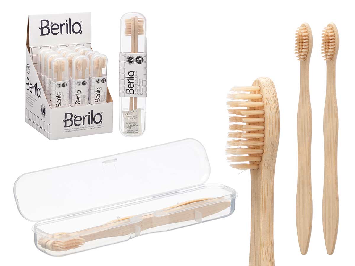 Set funda 2 cepillos bambu