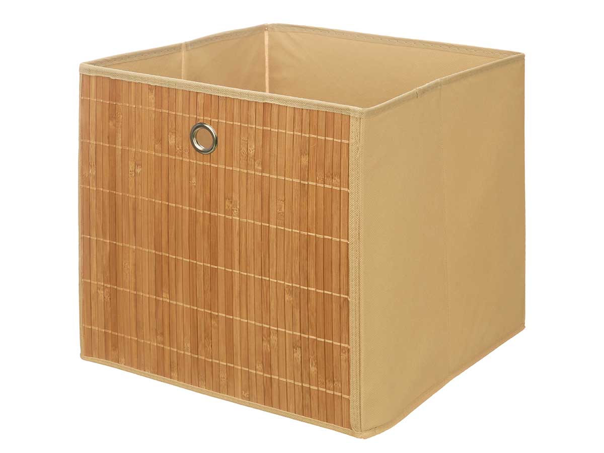 Caja plegable organizadora bambu beige - Imagen 2