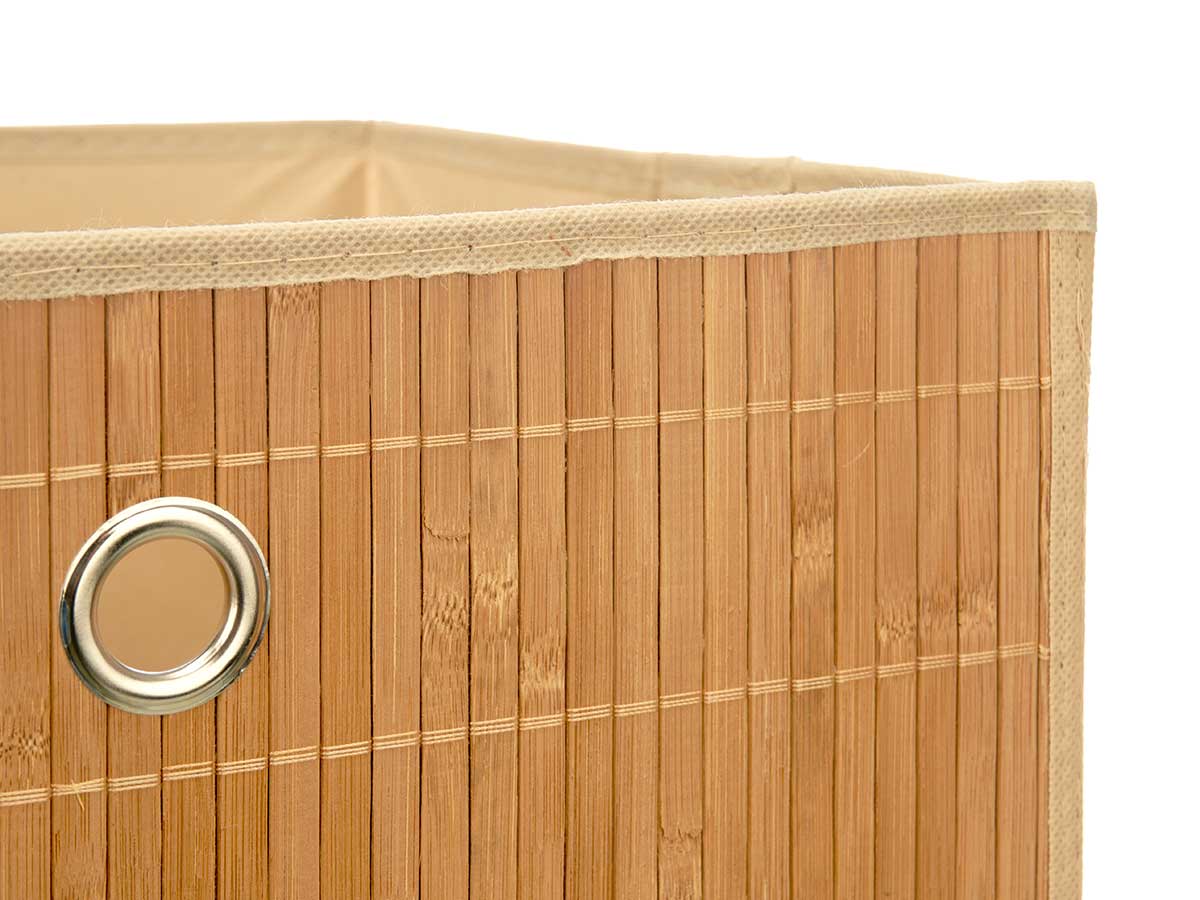 Caja plegable organizadora bambu beige - Imagen 4