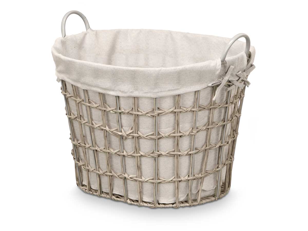 Cesto ovalado asas bajo gris - Imagen 2