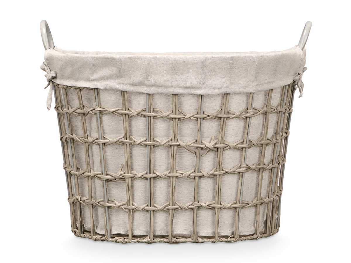 Cesto ovalado asas bajo gris - Imagen 3