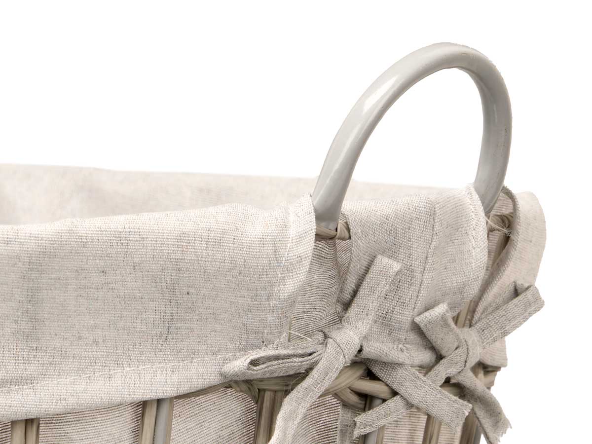 Cesto ovalado asas bajo gris - Imagen 4