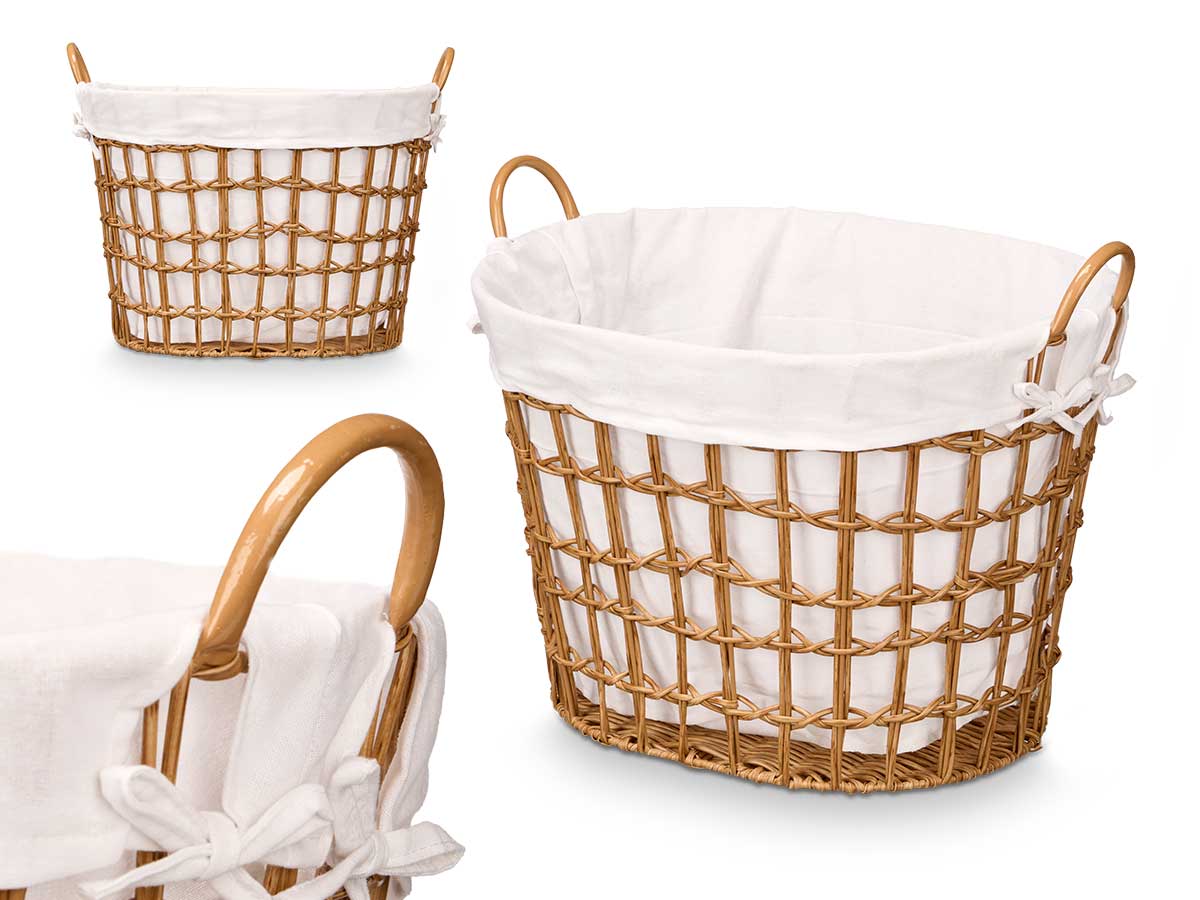 Cesto ovalado asas bajo natural