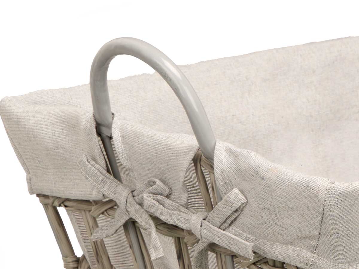 Cesto rectangular asas gris - Imagen 4