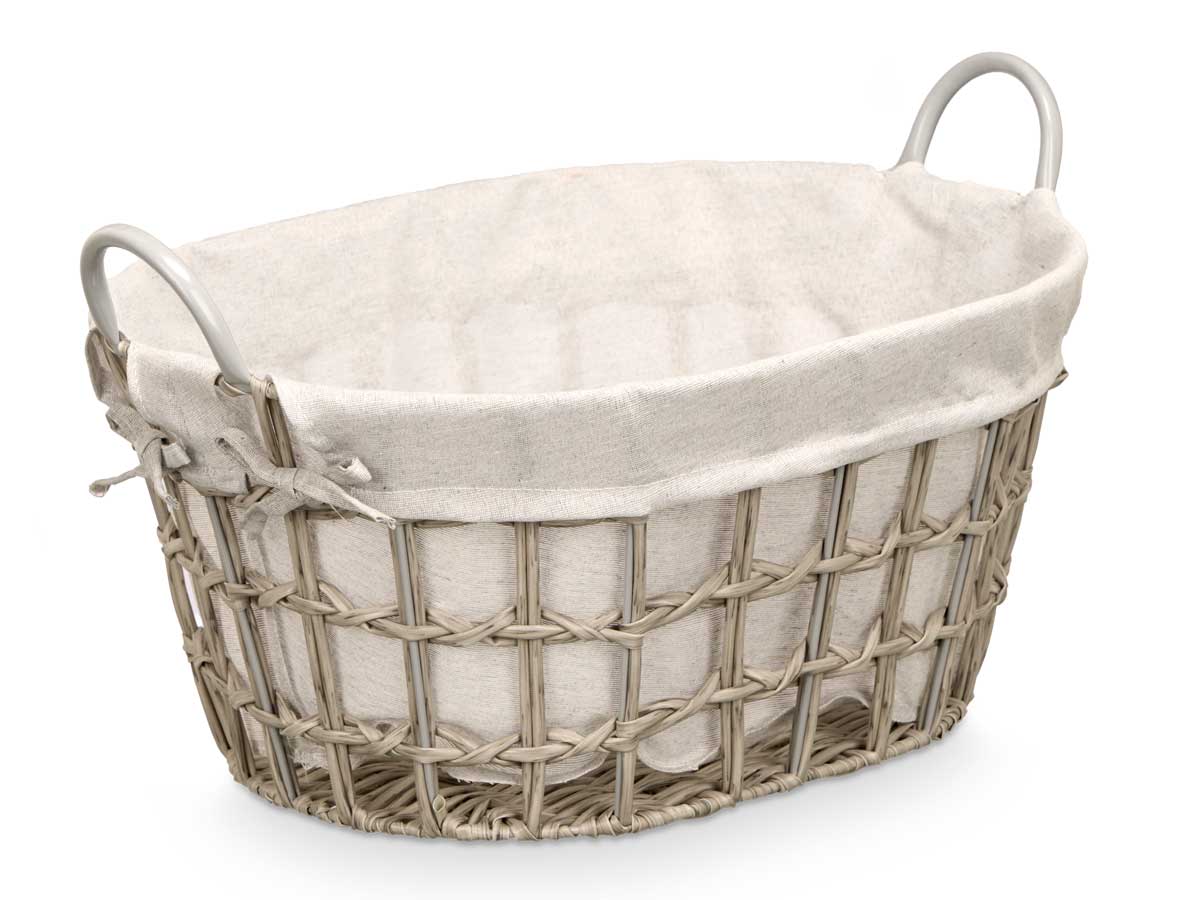 Cesto ovalado asas gris peq - Imagen 2