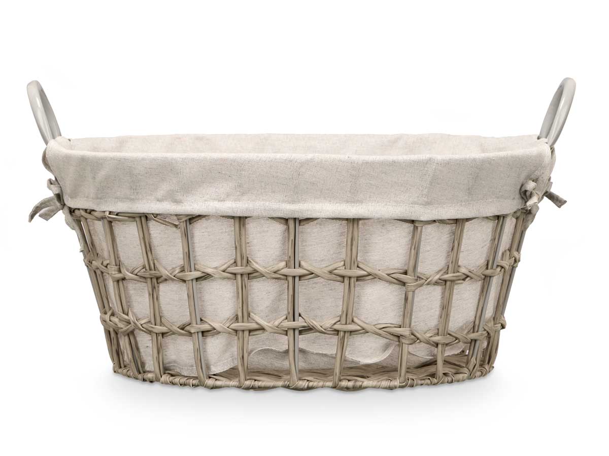 Cesto ovalado asas gris peq - Imagen 3