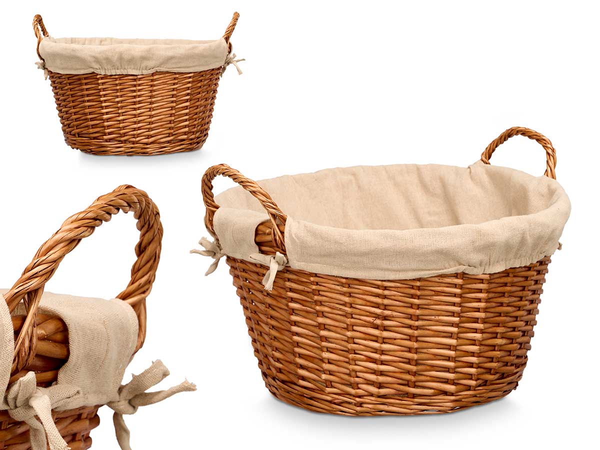 Cesto asas mimbre redondo