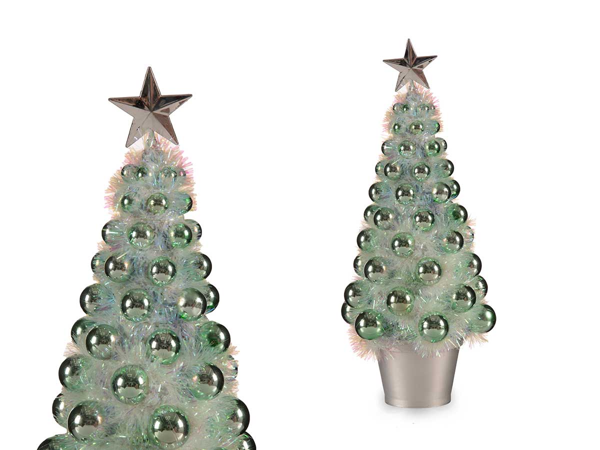 Arbol navidad iridiscente bolas mediano menta