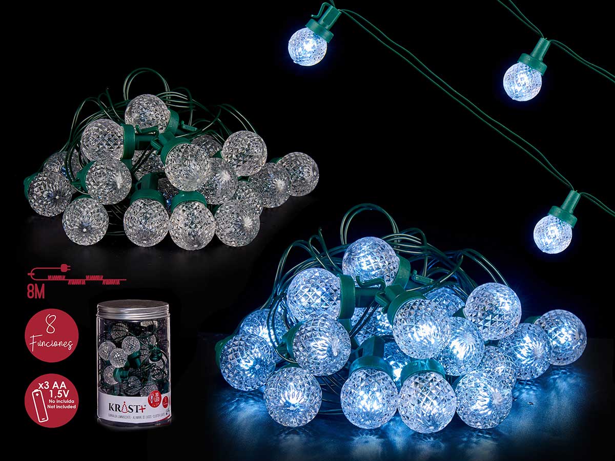 Tira led 6m 30leds luz fria blanca ext 8 func