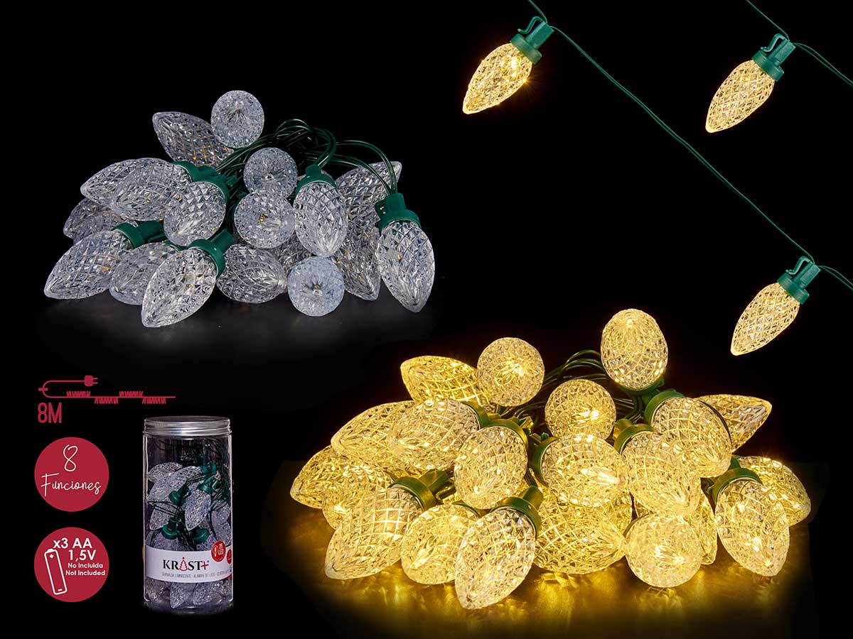 Tira led 5m 25leds luz calida amarilla ext 8 func