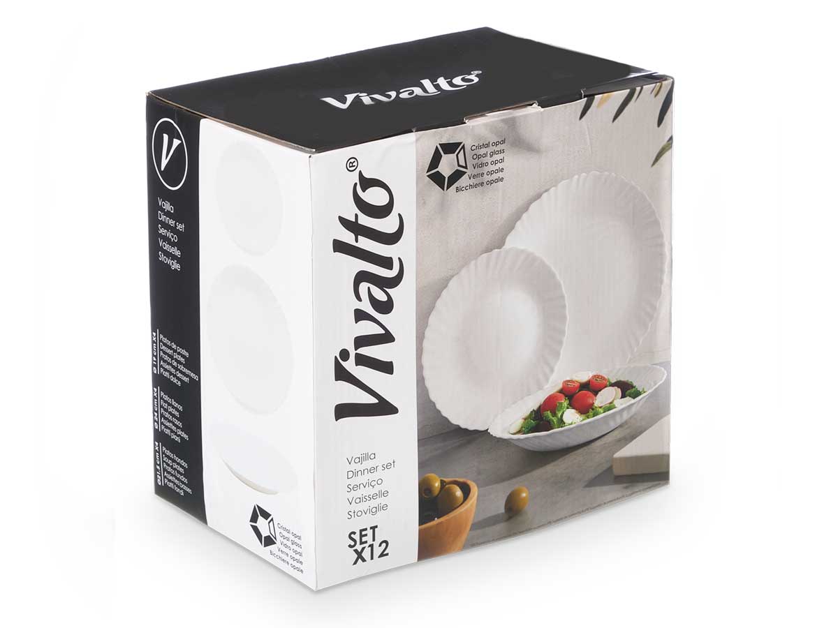 Vajilla 12pzs redonda clasica opal - Imagen 3