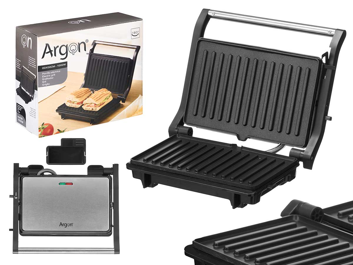 Parrilla doble presion media negra 1000w