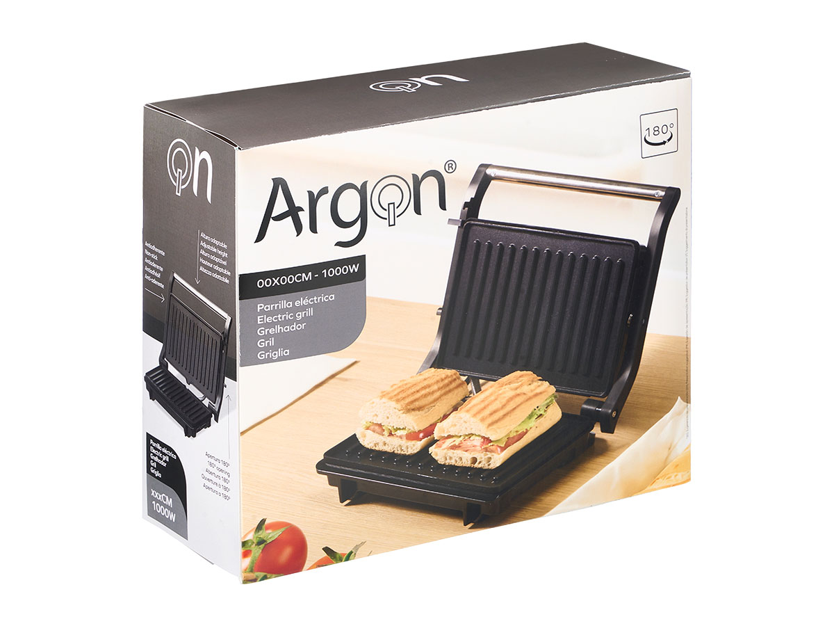 Parrilla doble presion media negra 1000w - Imagen 3