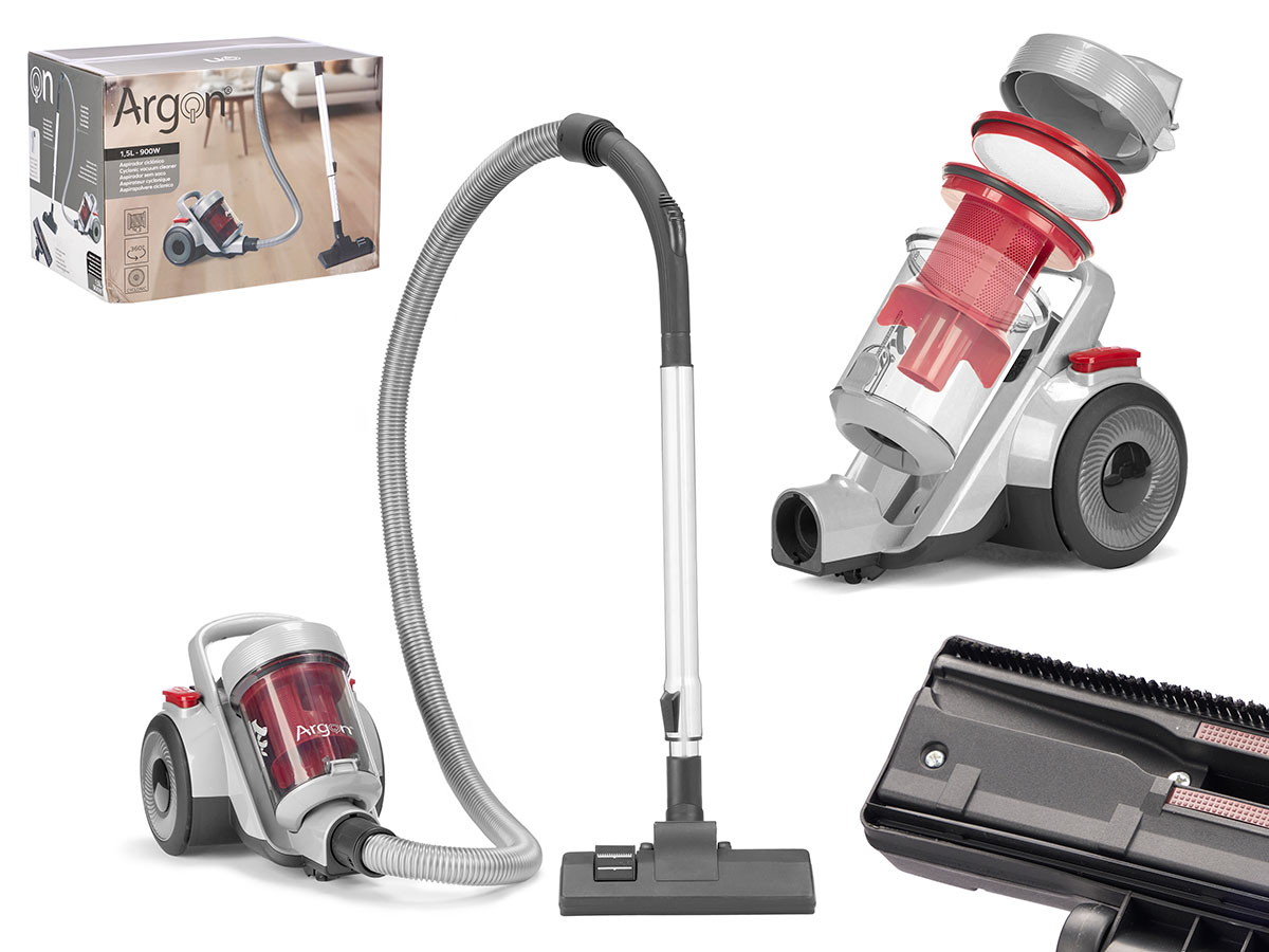 Aspirador turbo ruedas gris rojo 900 w