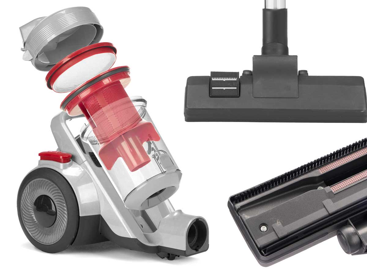 Aspirador turbo ruedas gris rojo 900 w - Imagen 4