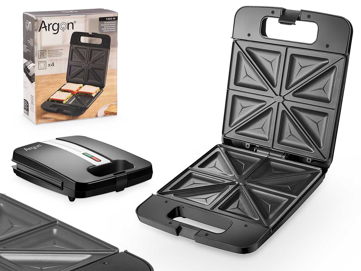 Sandwichera x4 negra 1400w