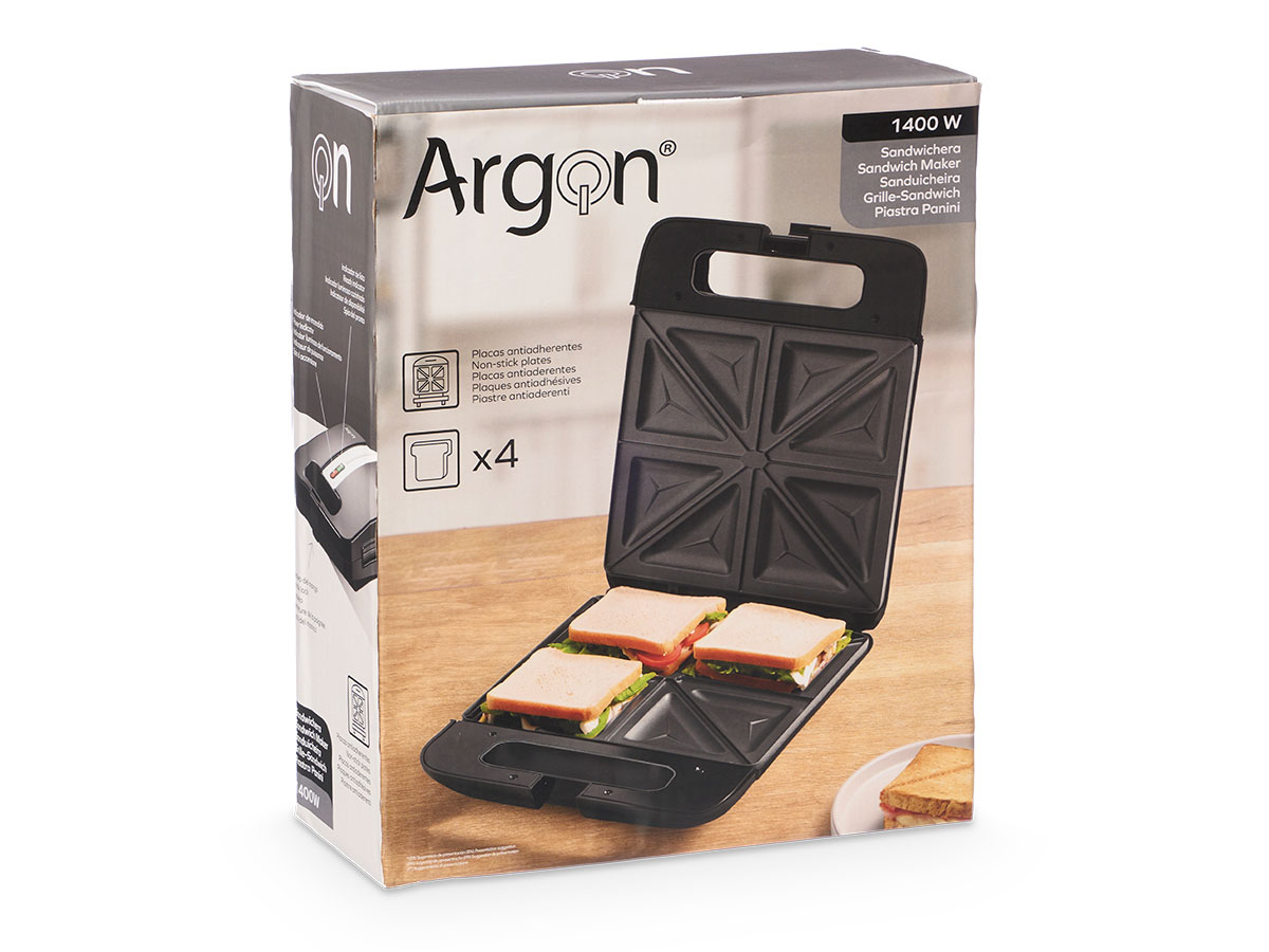 Sandwichera x4 negra 1400w - Imagen 3