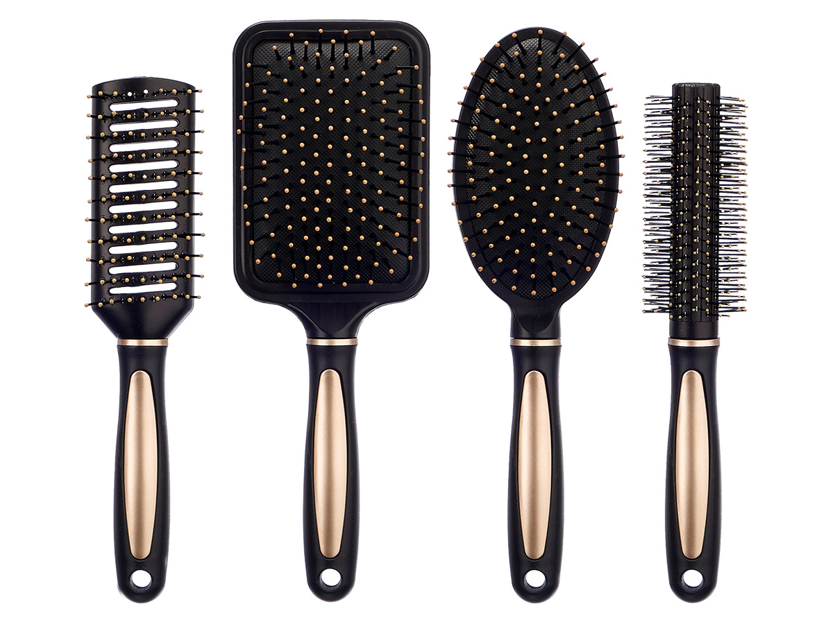 Set 4 cepillos pelo negro oro - Imagen 2