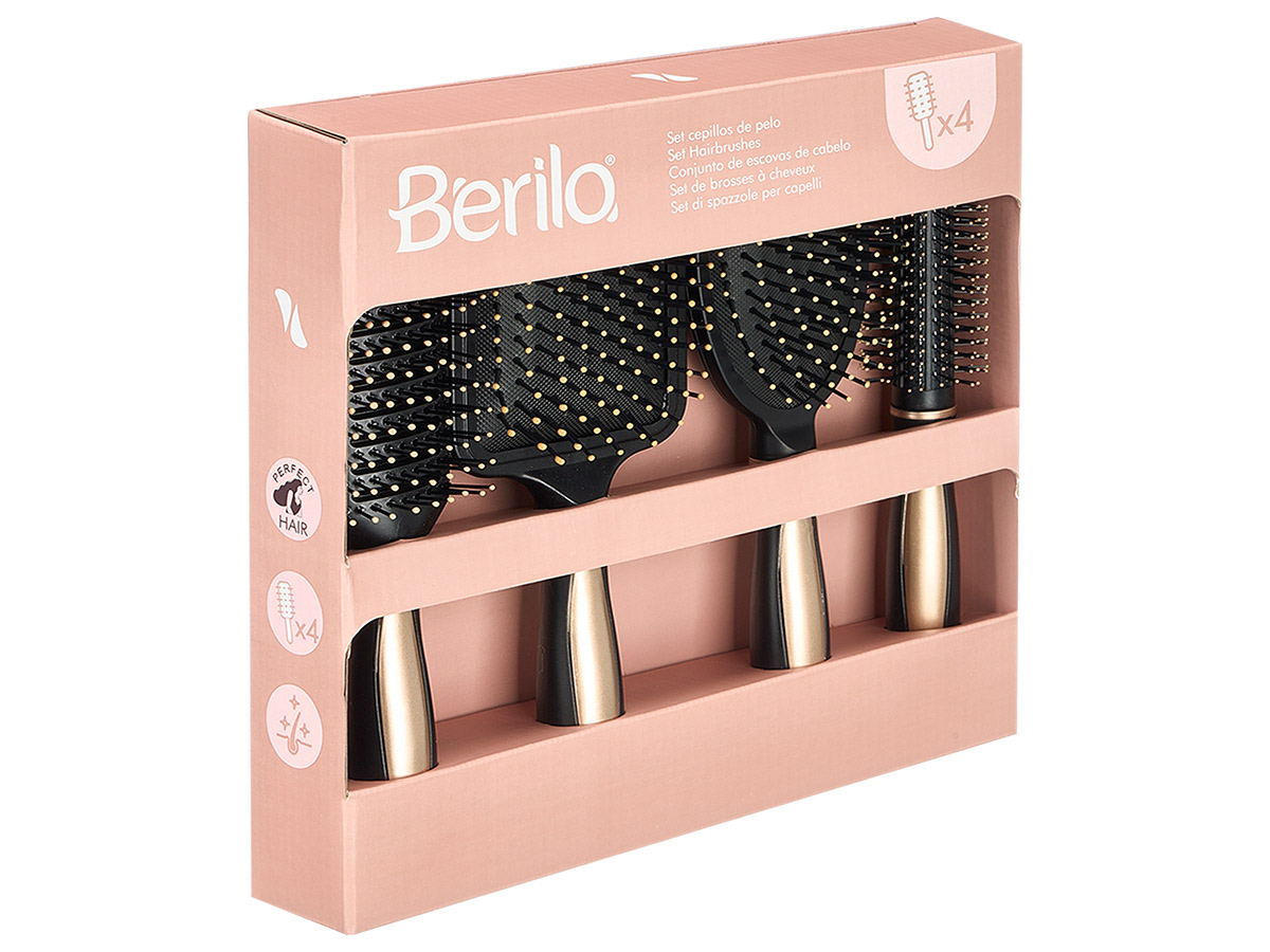 Set 4 cepillos pelo negro oro - Imagen 3