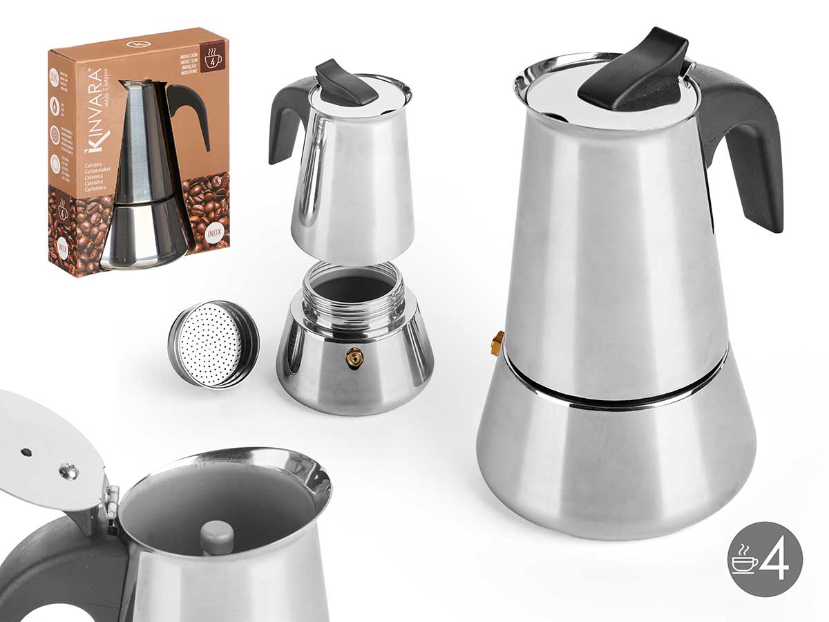 Cafetera induccion jarra 4 tazas acero