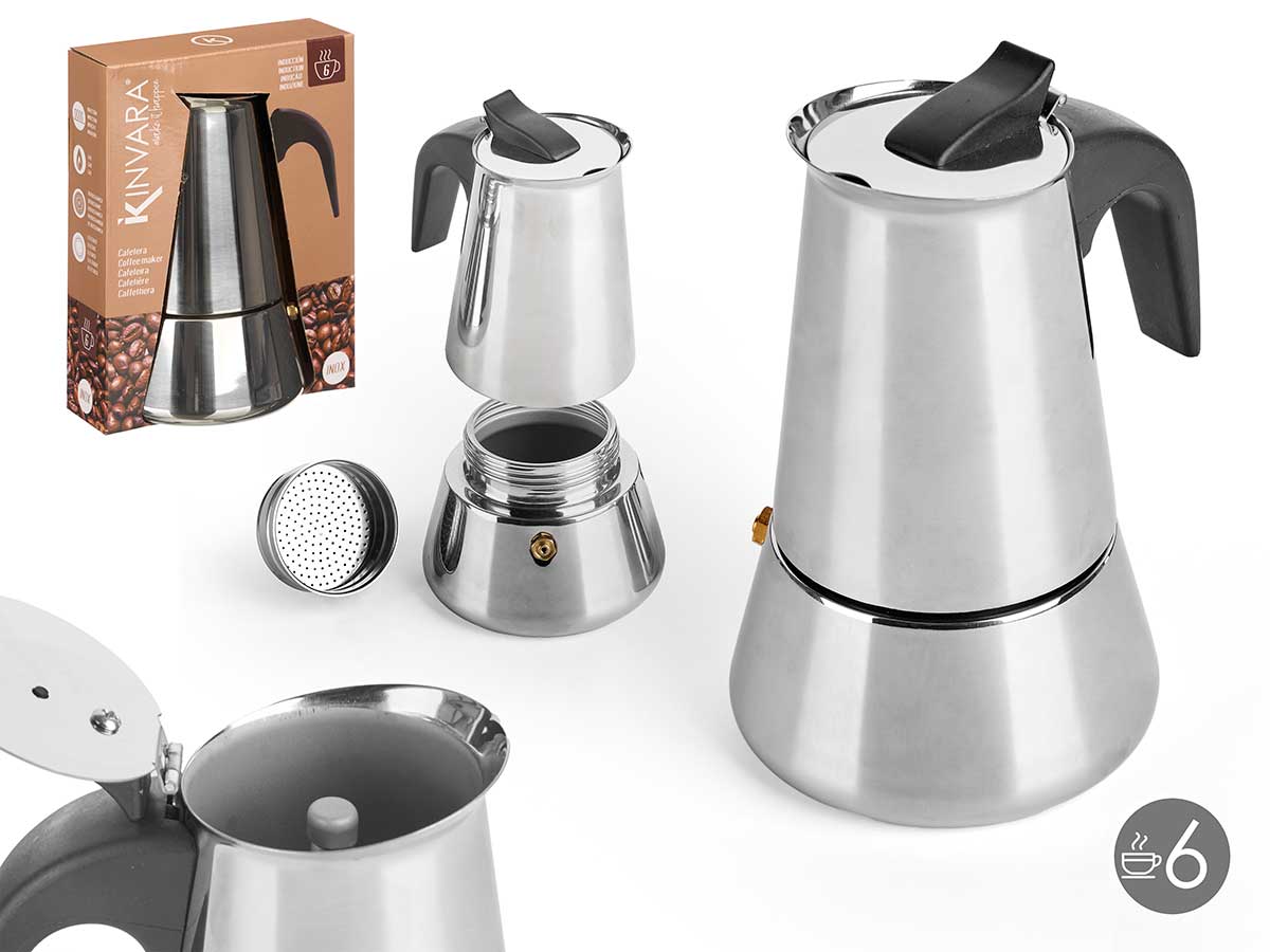 Cafetera induccion jarra 6 tazas acero