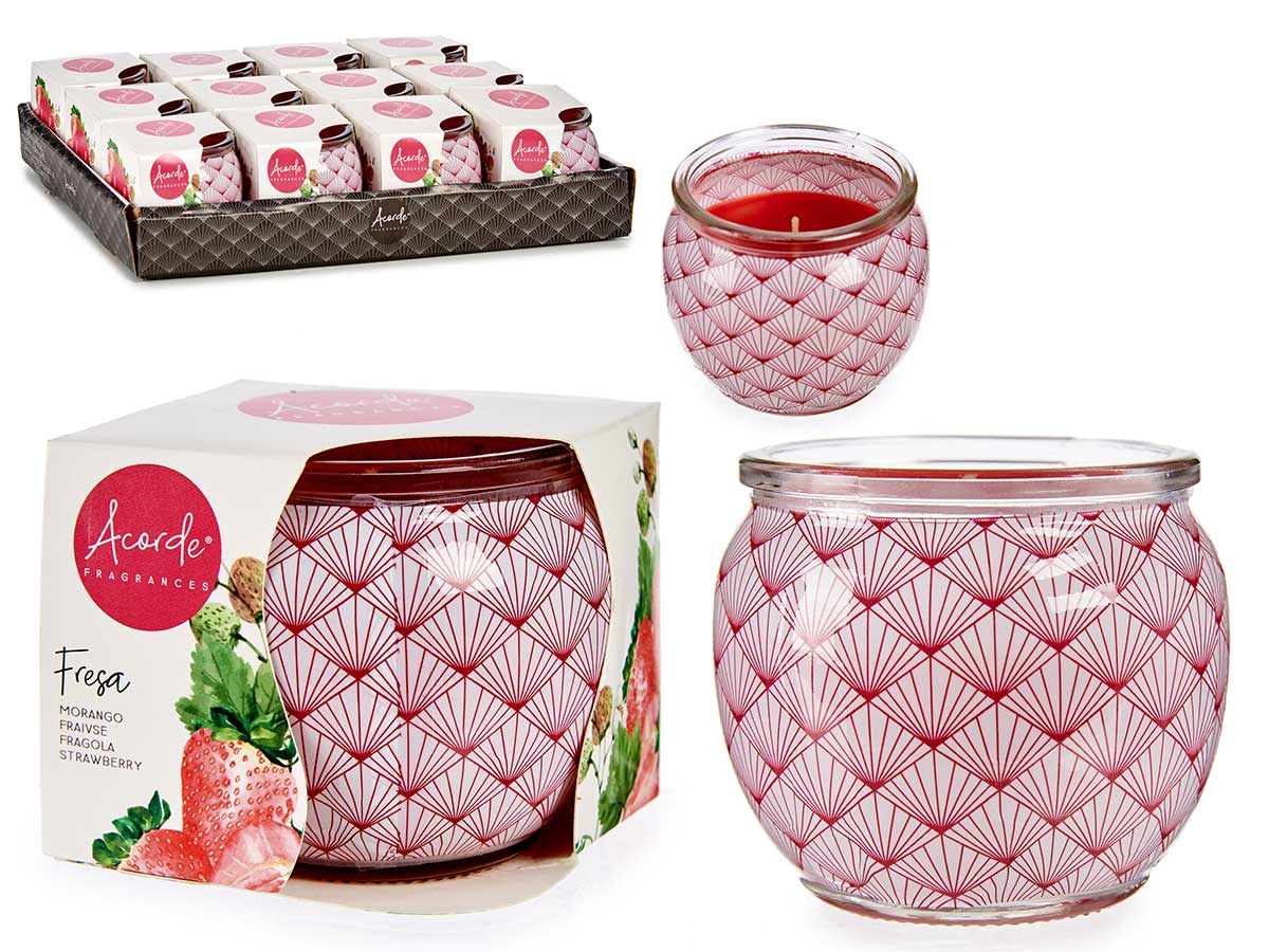Vela perfumada tarro cristal fresa