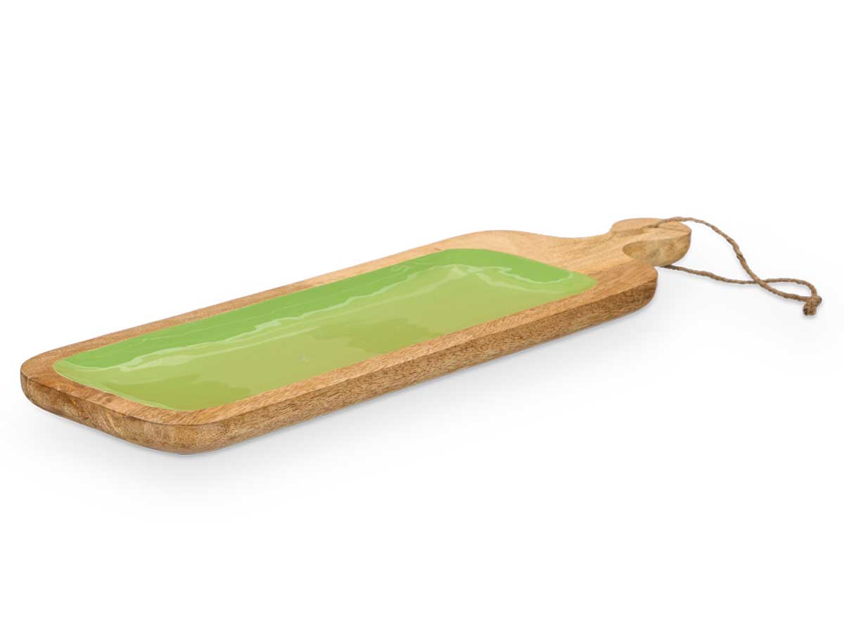 Bandeja rectangular asa madera mango verde - Imagen 2
