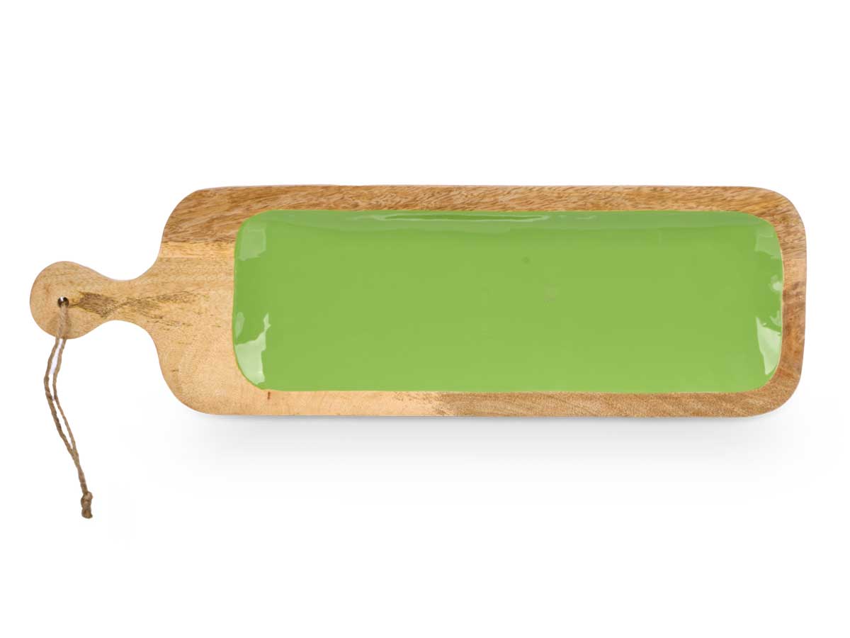 Bandeja rectangular asa madera mango verde - Imagen 3