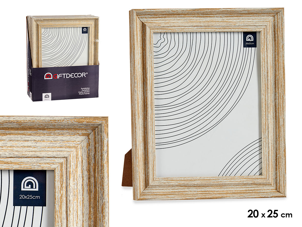 Portafotos efecto madera oro 20x25cm