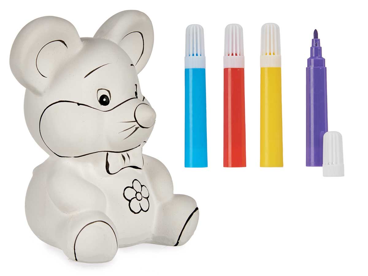 Hucha raton ceramica con 4 rotuladores - Imagen 2