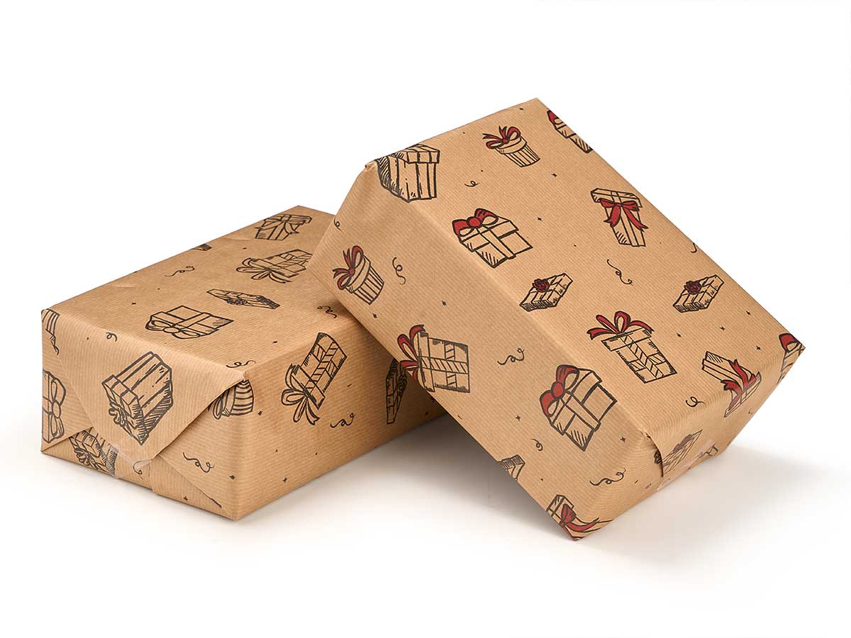 Rollo papel regalo 70x200 kraft regalos - Imagen 3