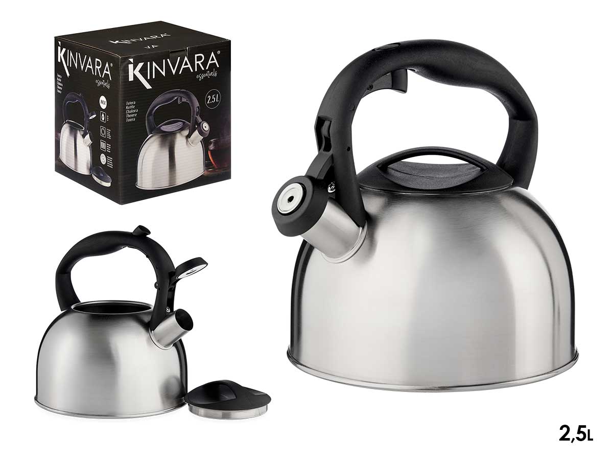 Tetera acero inox 2,5l asa plastico