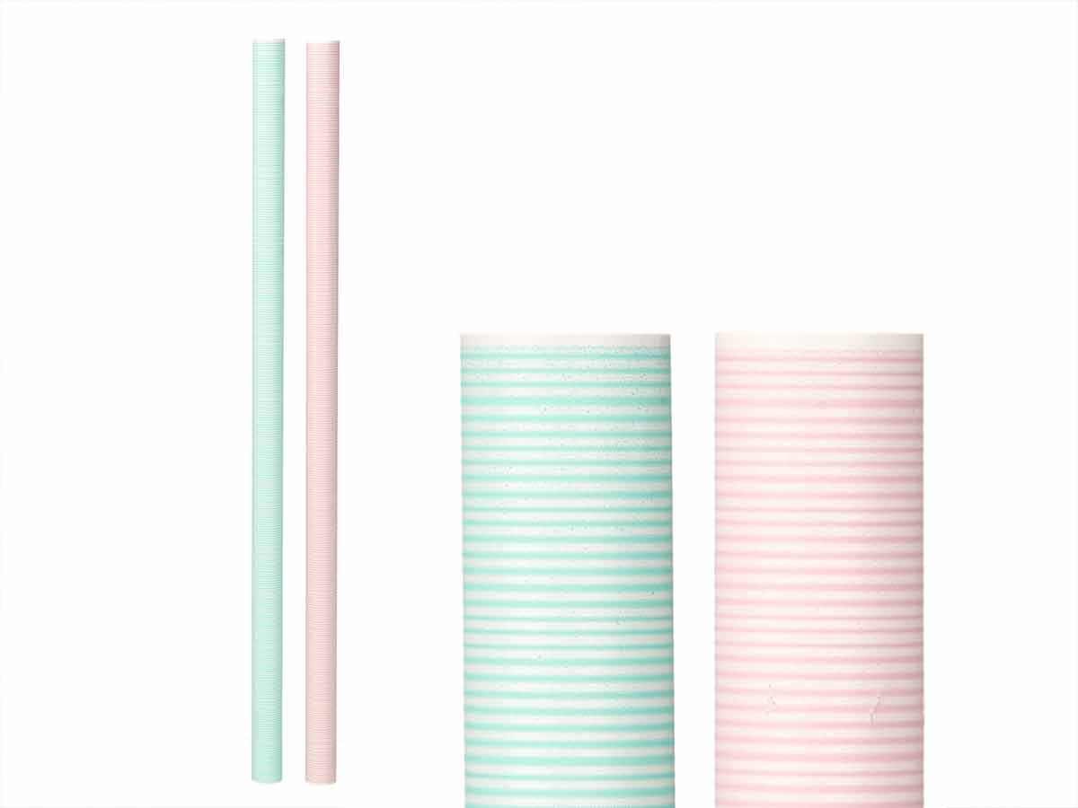 Rollo papel regalo 70x200 rayas rosa palo menta - Imagen 2