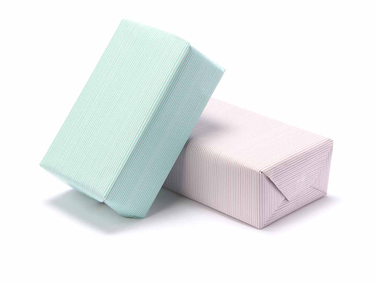 Rollo papel regalo 70x200 rayas rosa palo menta - Imagen 4