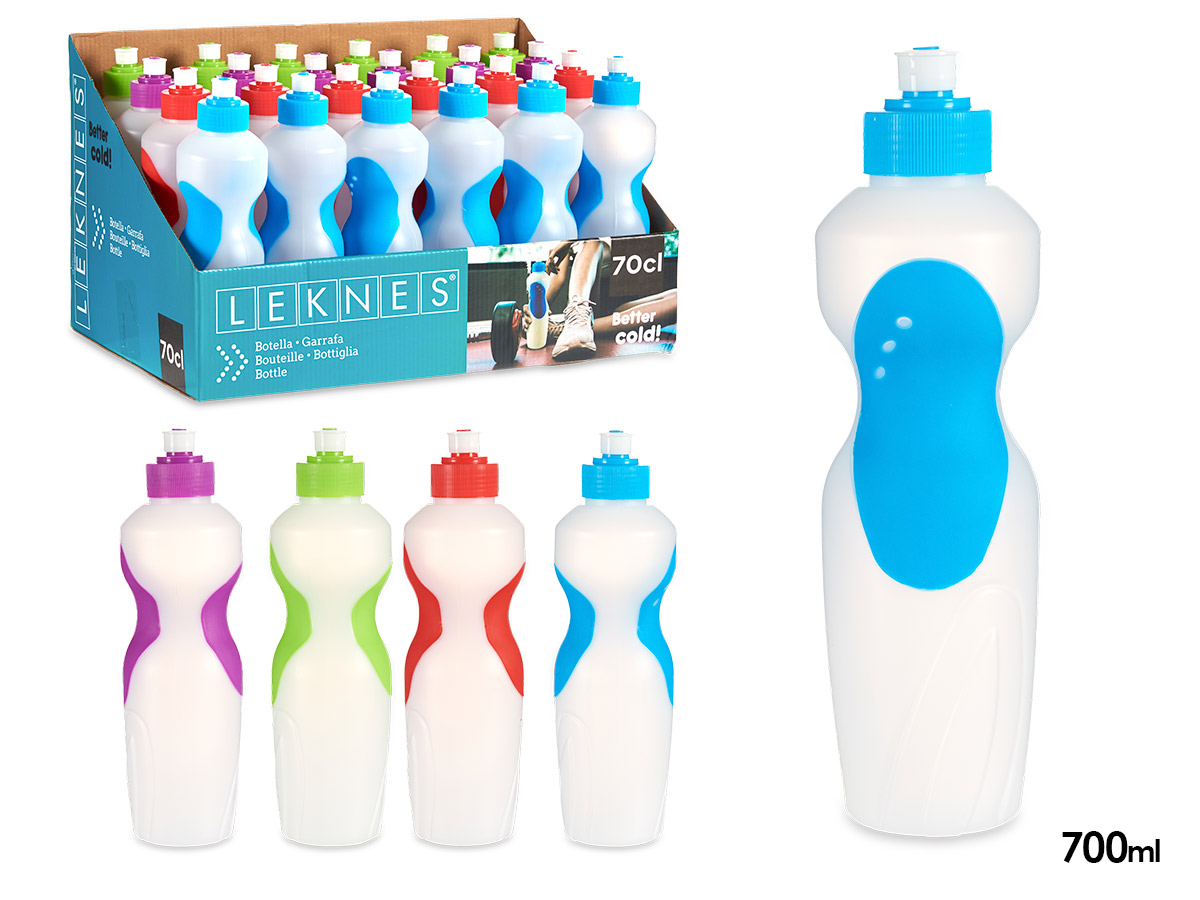 Botella plastico con tapa surt 4 col